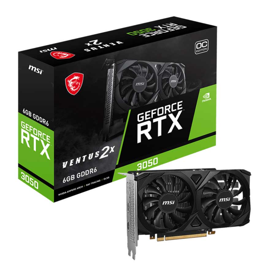 کارت گرافیک ام اس آی مدل RTX 3050 VENTUS 2X XS 6G OC GDDR6