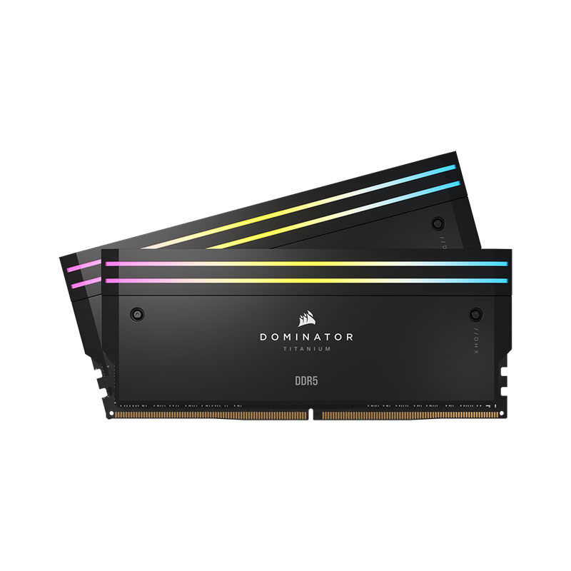 رم کورسیر مدل DOMINATOR TITANIUM 96GB(48GBx2) 6600 RGB BLACK CL32