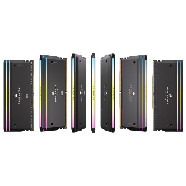 رم کورسیر مدل DOMINATOR TITANIUM 96GB(48GBx2) 6600 RGB BLACK CL32