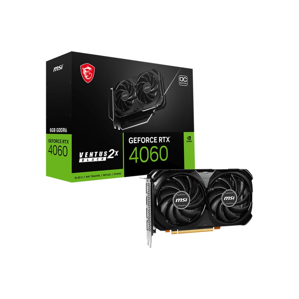 کارت گرافیک ام اس آی مدل GeForce RTX 4060 VENTUS 2X BLACK 8G OC