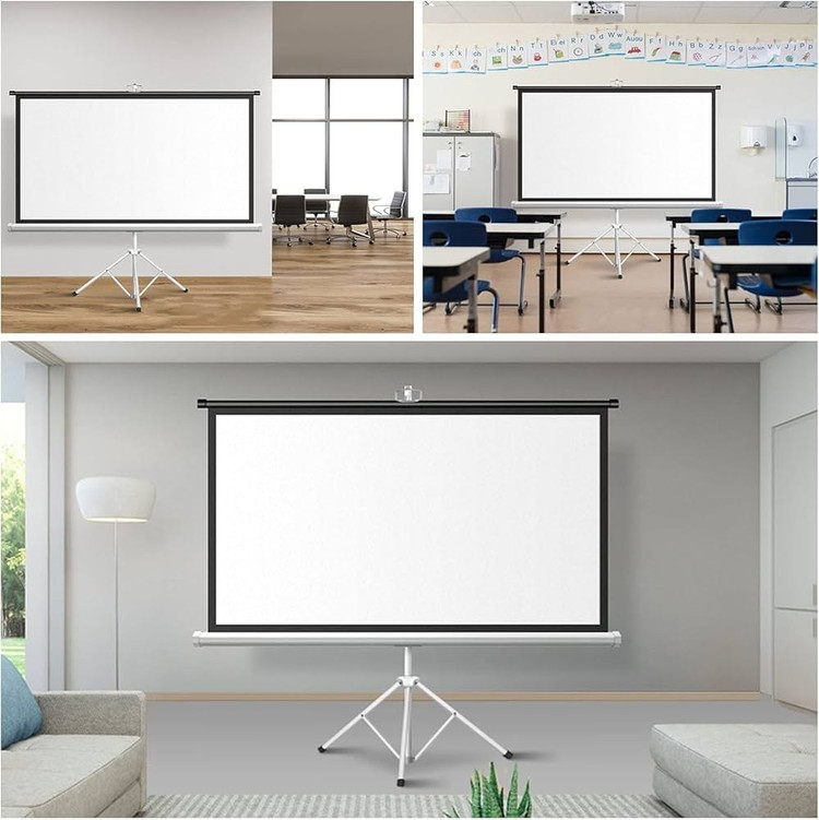 پرده نمایش ویدئو پروژکتور اسکوپ پایه دار سایز 150*150 Escope