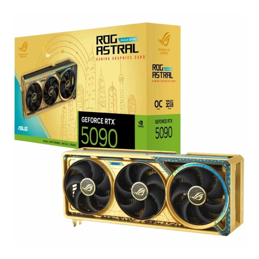 کارت گرافیک ایسوس مدل ASUS ROG Astral GeForce RTX 5090 Dhahab OC Edition 32GB