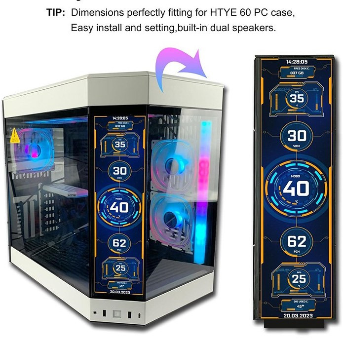 کیت ال سی دی هایت مدل HYTE LCD CASE Y60 12.6 Inch