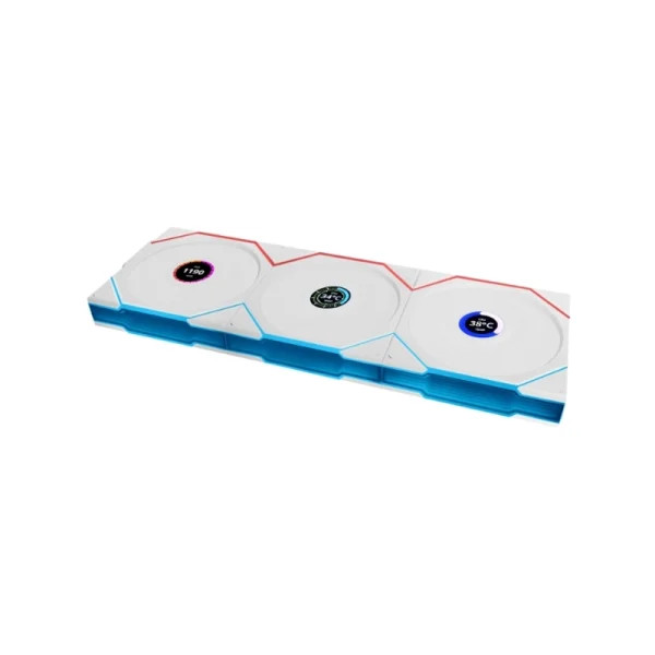 فن کیس لیان لی پک 3 عددی UNI FAN TL120 LCD Reverse Blade Wireless WH
