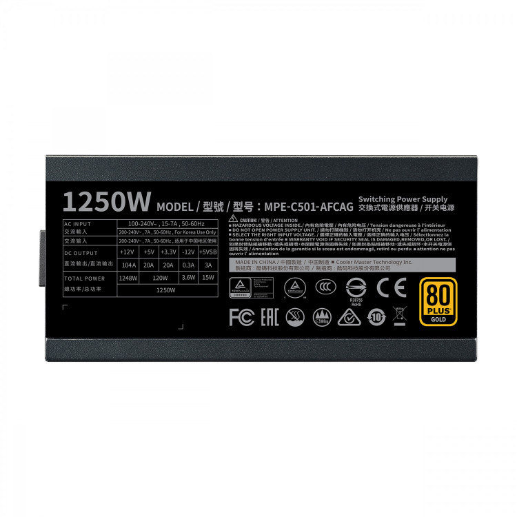 پاور کولر مستر مدل Cooler Master MWE 1250W V2 GOLD