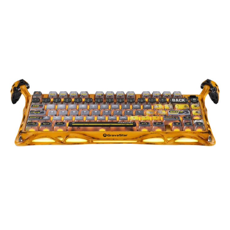 کیبورد گیمینگ گراوا استار مدل GravaStar Mercury K1 Pro - Battle Worn Yellow