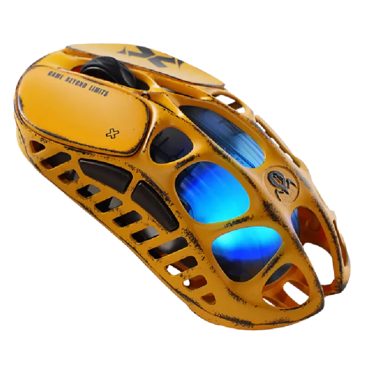 موس گیمینگ گراوا استار مدل GravaStar Mercury X - Special Edition Battle Worn Yellow