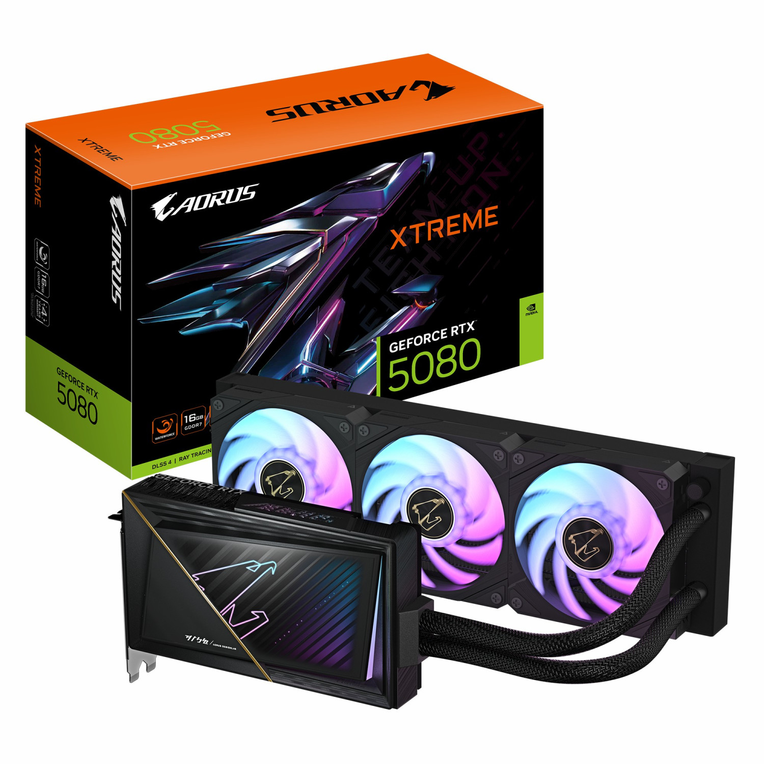 کارت گرافیک گیگابایت مدل GIGABYTE AORUS RTX 5080 Xtreme Waterforce 16G