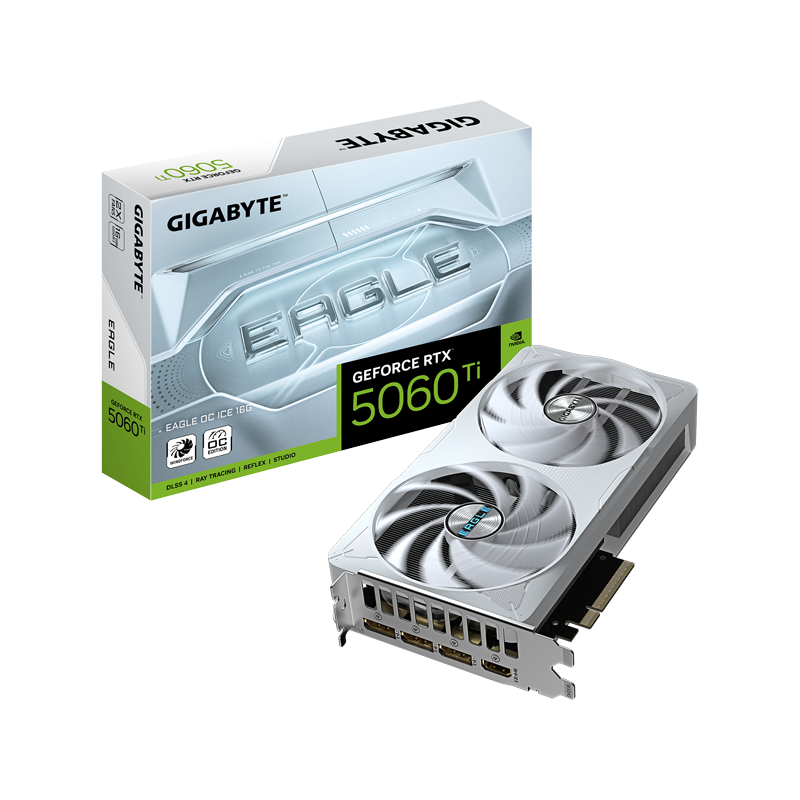 کارت گرافیک گیگابایت مدل GeForce RTX 5060 Ti EAGLE OC ICE 16G