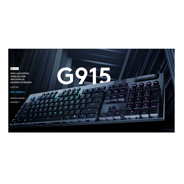 کیبورد بی سیم لاجیتک مدل Logitech G915 X LIGHTSPEED Clicky