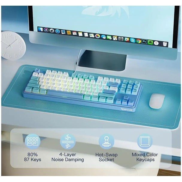 کیبورد گیمینگ ردراگون مدل Redragon K707 WBB PRO
