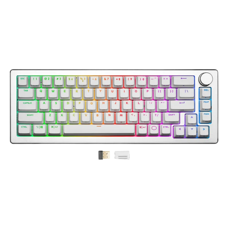 کیبورد گیمینگ کولر مستر مدل Cooler Master CK721 White Wireless Blue Switch