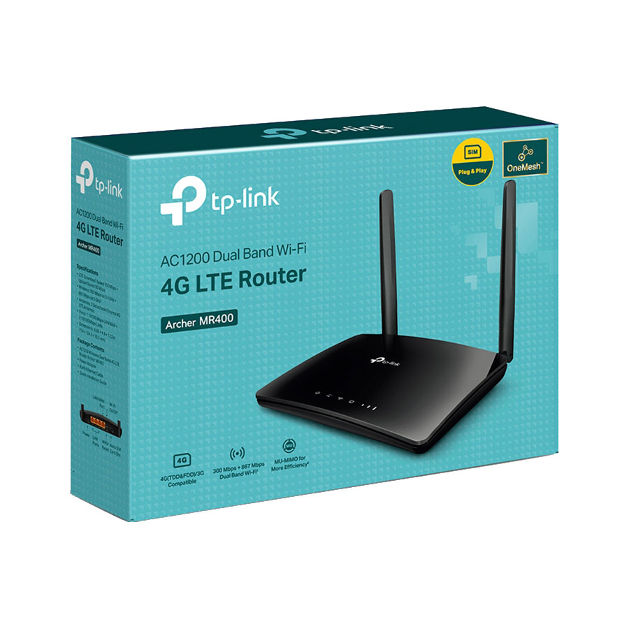 مودم روتر 3G/4G/5G تی پی لینک Archer MR400 AC1200 بی سیم دو آنتن