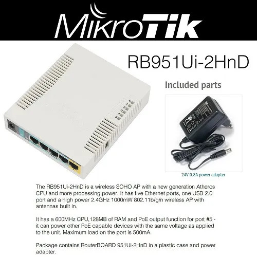 روتر میکروتیک مدل MikroTik RB951Ui-2HnD