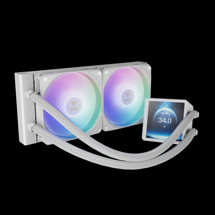 فن خنک کننده پردازنده گیم دیاس مدل GAMEDIAS AURA GL240 LCD WH