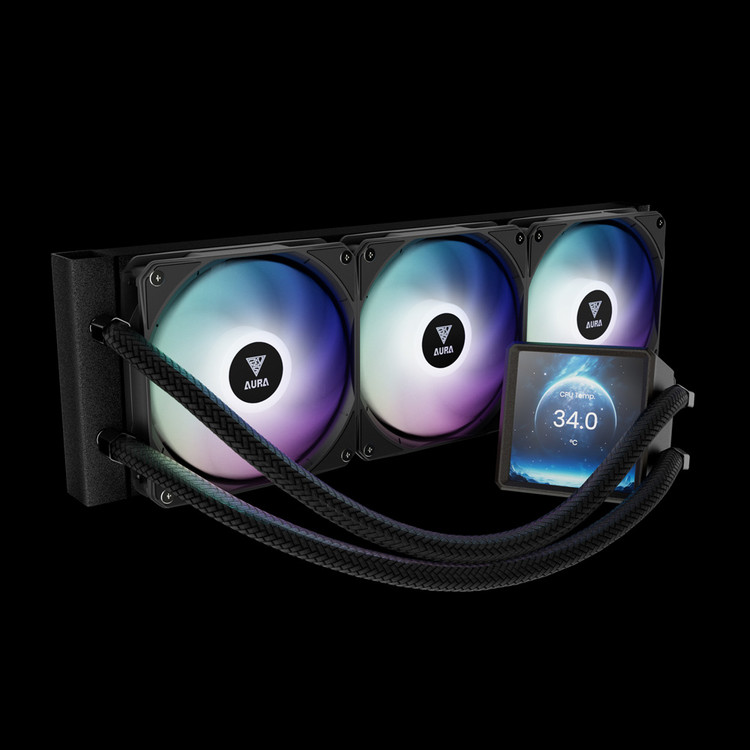 فن خنک کننده پردازنده گیم دیاس مدل GAMDIAS AURA GL360 LCD