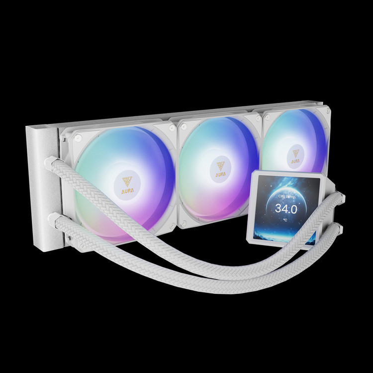 فن خنک کننده پردازنده گیم دیاس مدل GAMEDIAS AURA GL360 LCD WH