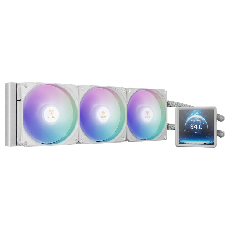 فن خنک کننده پردازنده گیم دیاس مدل GAMEDIAS AURA GL360 LCD WH