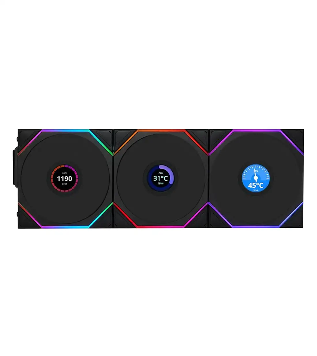 فن کیس لیان لی مدل LIAN LI UNI FAN TL120 LCD Wireless Black 3x