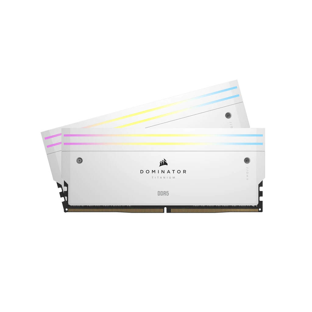 رم کورسیر مدل CORSAIR DOMINATOR TITANIUM 48GB(24GBx2) 7200Mhz RGB WHITE CL34