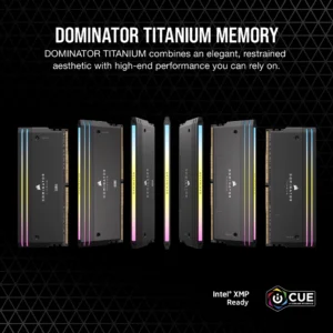 رم کورسیر مدل CORSAIR DOMINATOR TITANIUM 64GB(32GBx2) 6400MHz Black CL32