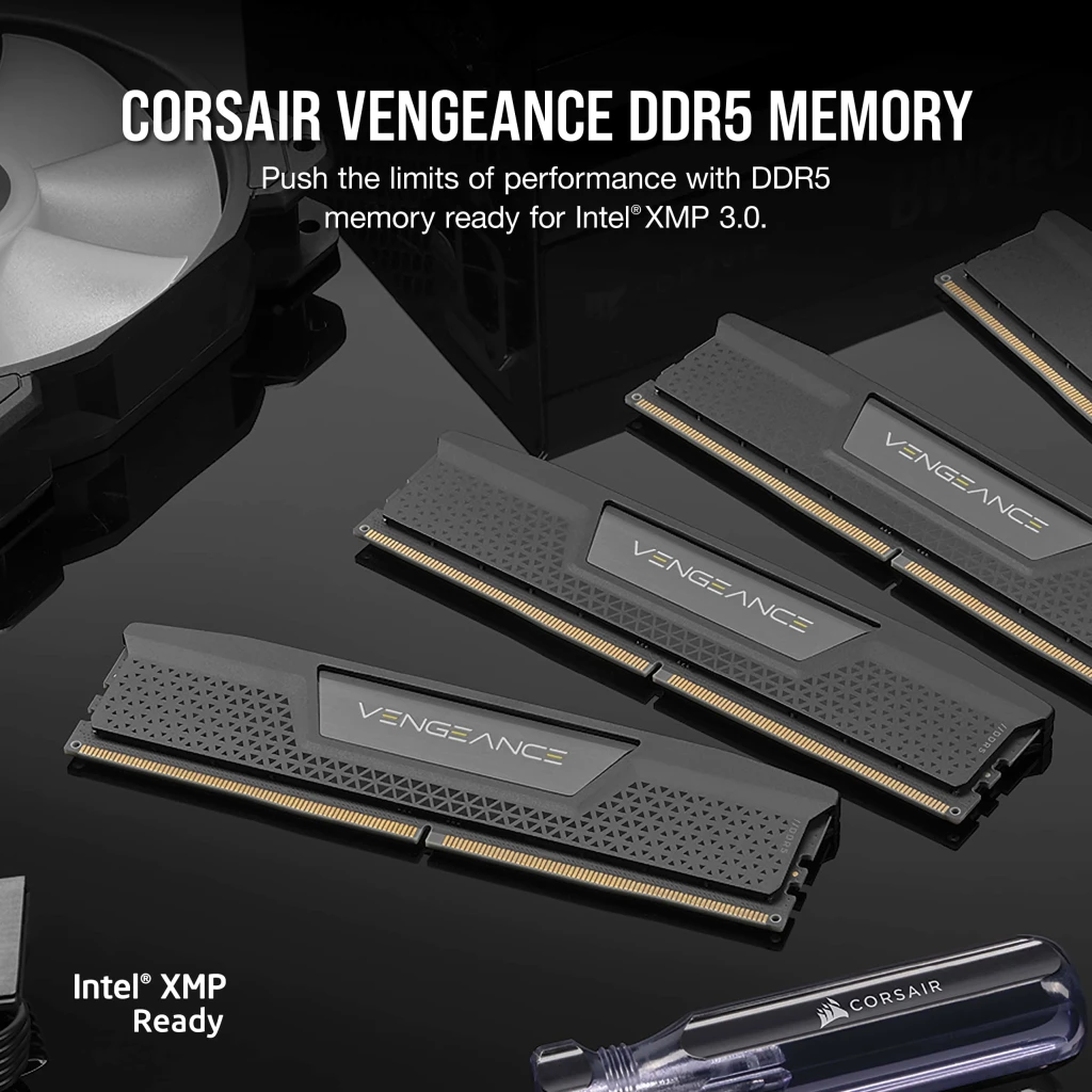 رم کورسیر مدل CORSAIR VENGEANCE 32GB(16GBx2) 6200MHz Black CL36