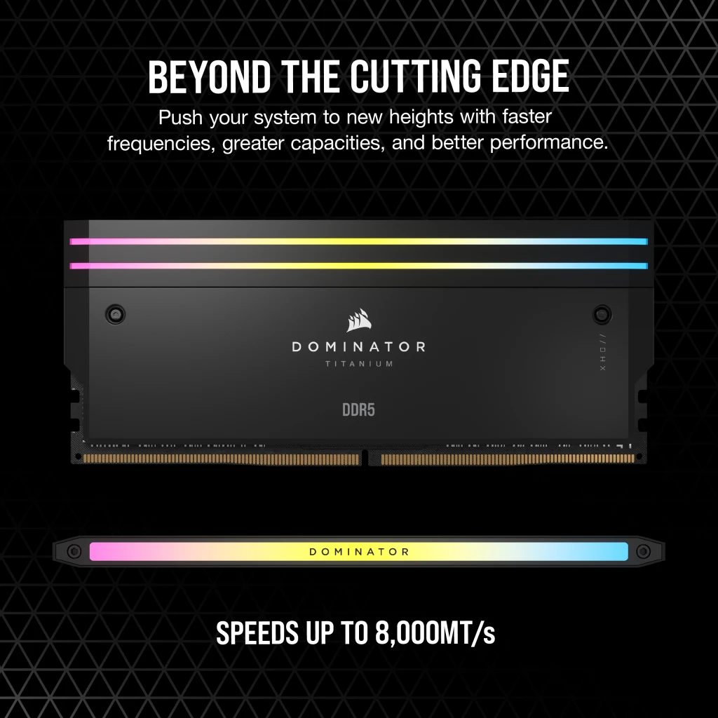 رم کورسیر مدل CORSAIR DOMINATOR TITANIUM 64GB(32GBx2) 6000 RGB BLACK CL30