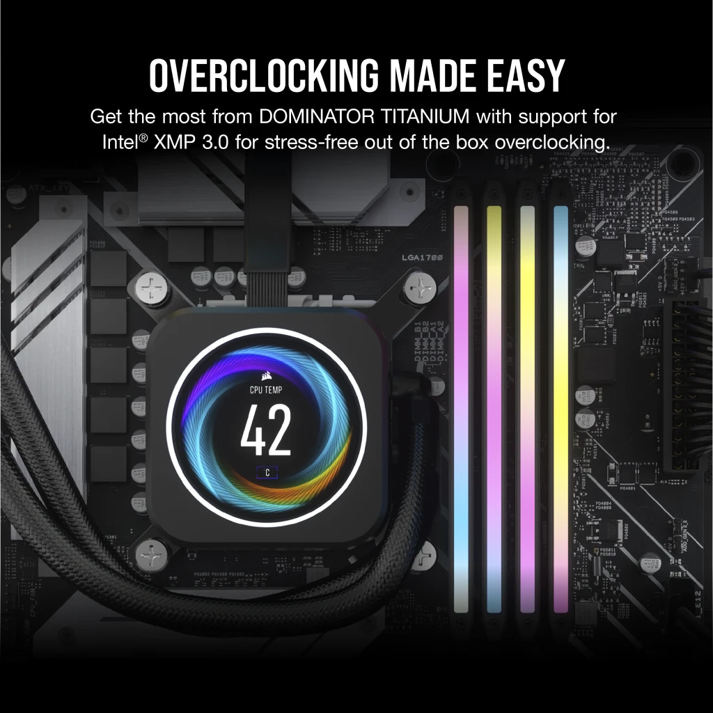 رم کورسیر مدل CORSAIR DOMINATOR TITANIUM 64GB(32GBx2) 6000 RGB BLACK CL30