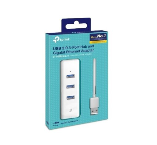هاب 4 پورت USB 3.0 با پورت LAN تی پی لینک UE330