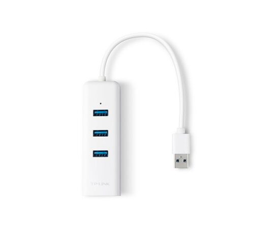 هاب 4 پورت USB 3.0 با پورت LAN تی پی لینک UE330