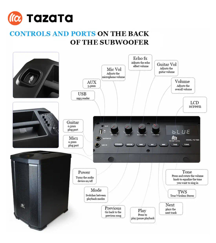 اسپیکر تازاتا مدل TAZATA PARTY FS-T900