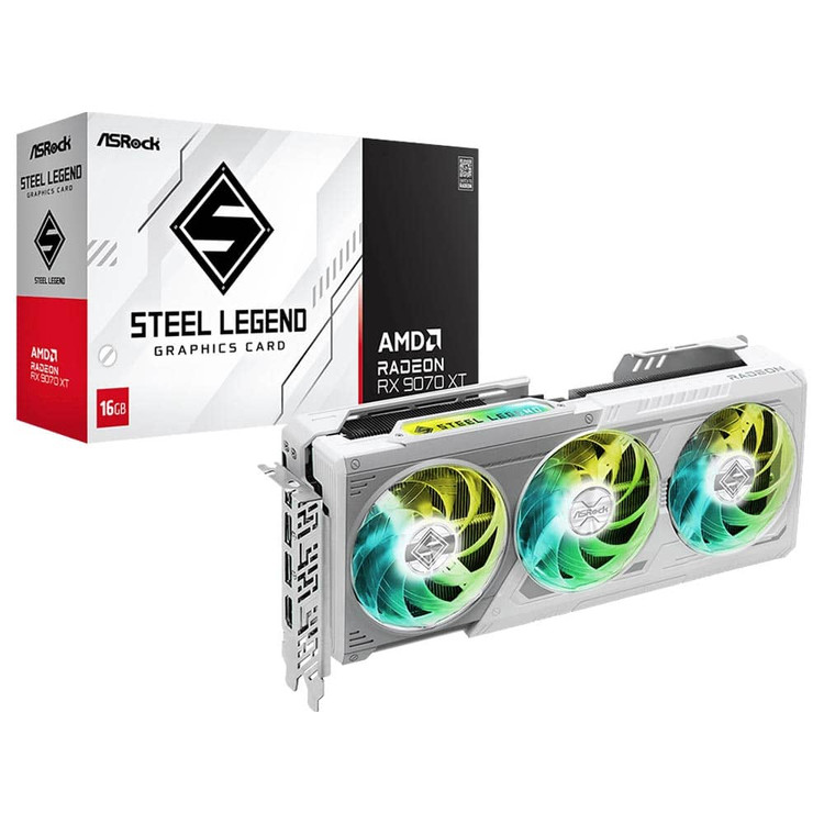 کارت گرافیک ازراک مدل ASROCK Radeon RX 9070 XT Steel Legend 16GB