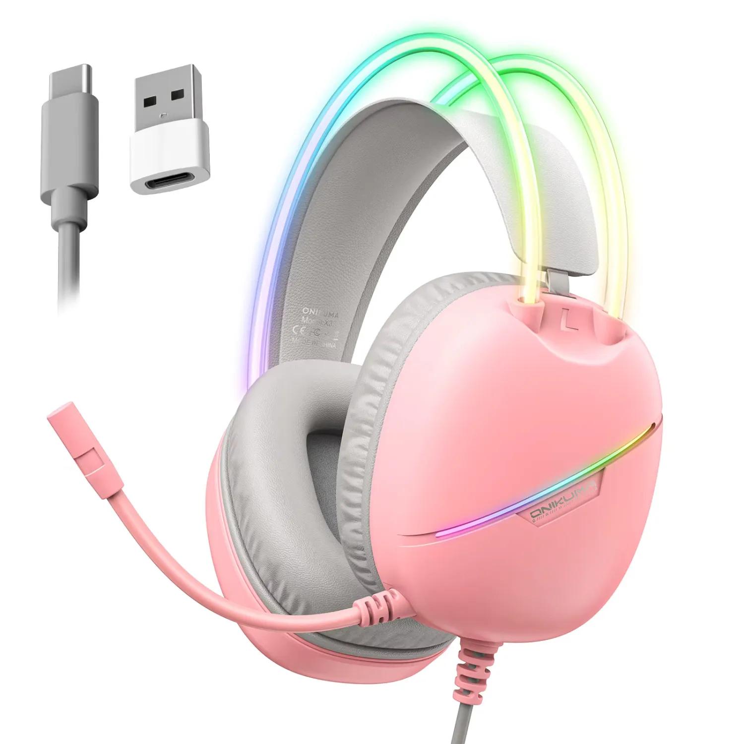 هدست اونیکوما مدل Onikuma X33 Wired Pink