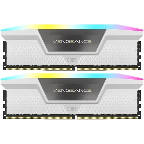 رم کورسیر مدل CORSAIR VENGEANCE 64GB(32GBx2) 5200MHz White RGB