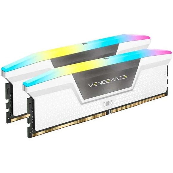 رم کورسیر مدل CORSAIR VENGEANCE 64GB(32GBx2) 5200MHz White RGB