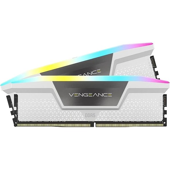 رم کورسیر مدل CORSAIR VENGEANCE 64GB(32GBx2) 5200MHz White RGB