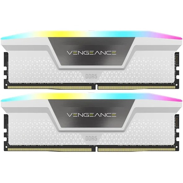 رم کورسیر مدل CORSAIR VENGEANCE 64GB(32GBx2) 5200MHz White RGB