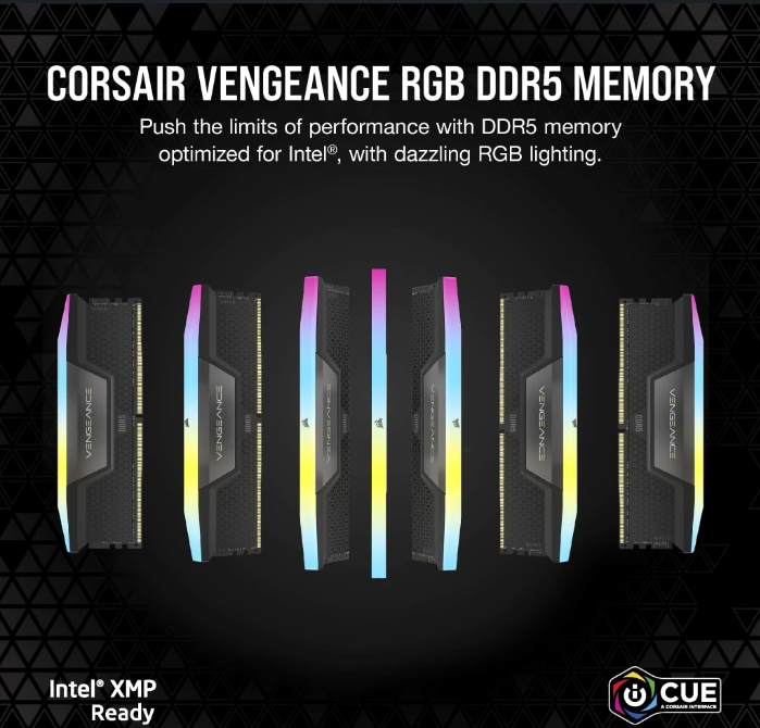 رم کورسیر مدل CORSAIR VENGEANCE 64GB(32GBx2) 6000MHz Black RGB