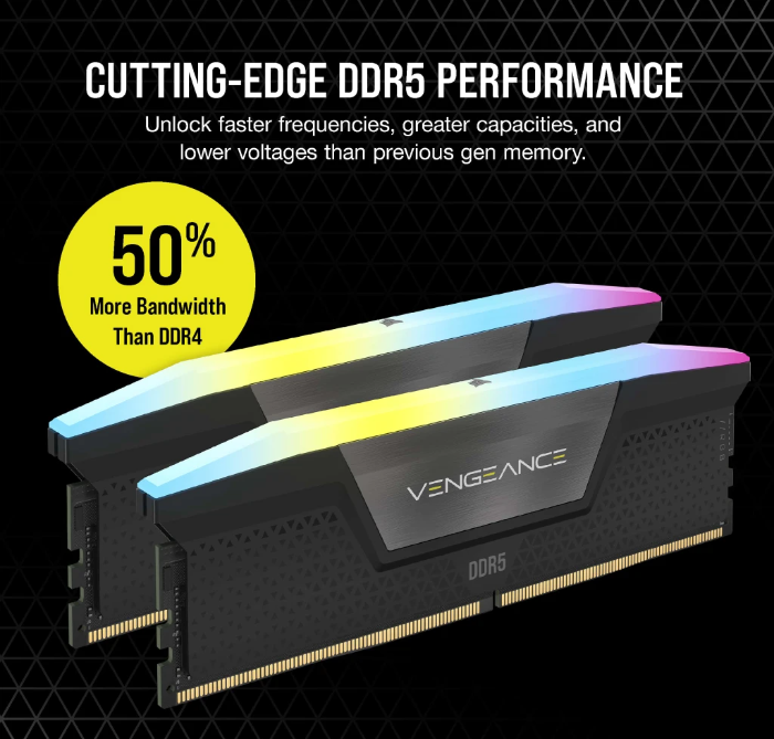 رم کورسیر مدل CORSAIR VENGEANCE 96GB(48GBx2) 6000Mhz RGB BLACK