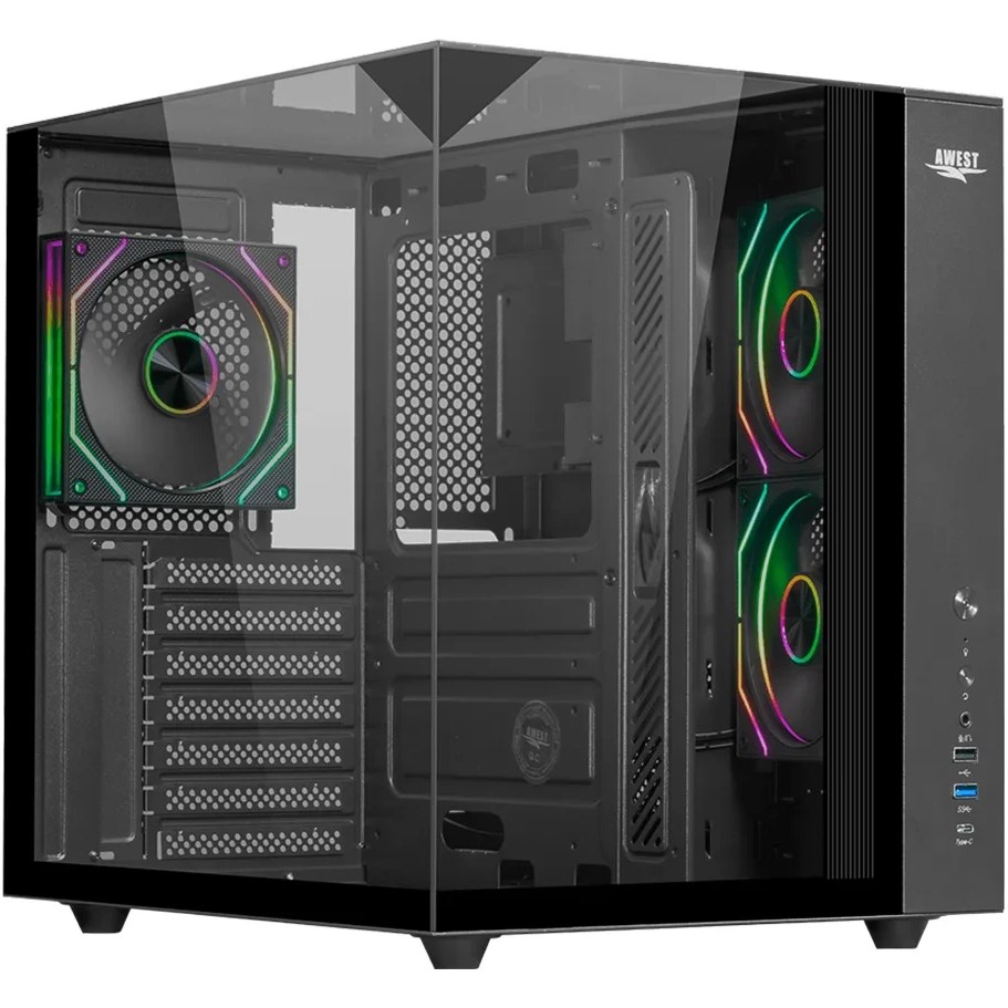 کیس گیمینگ اوست مدل AWEST AQ15 TG Black