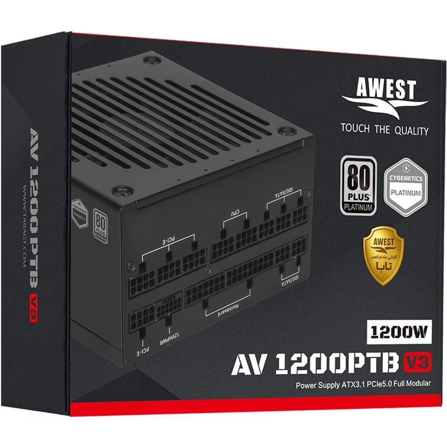 پاور 1200 وات اوست مدل Awest AV1200W-PT V3 Black
