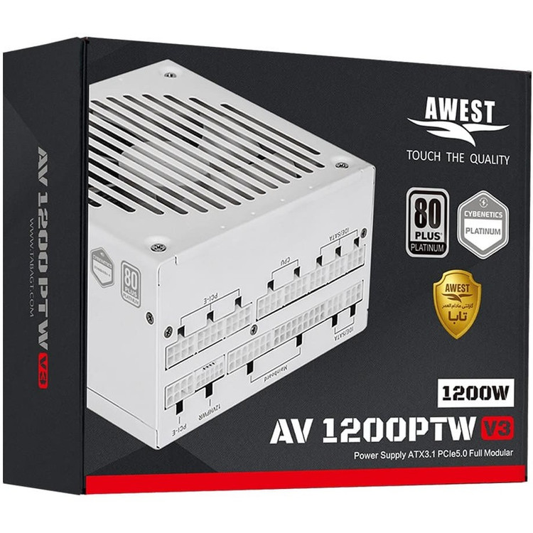 پاور 1200 وات اوست مدل Awest AV1200W-PT V3 White