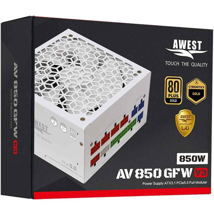 پاور 850 وات اوست مدل Awest AV850W-GF V3 White