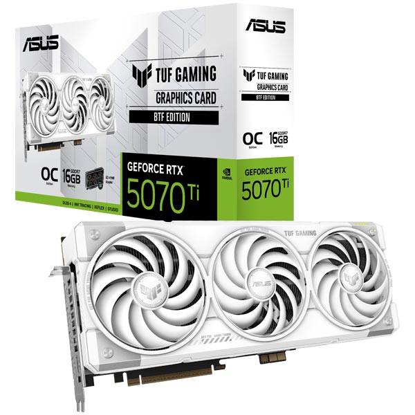 کارت گرافیک مدل ASUS TUF Gaming GeForce RTX 5070 Ti 16GB GDDR7 BTF White OC Edition