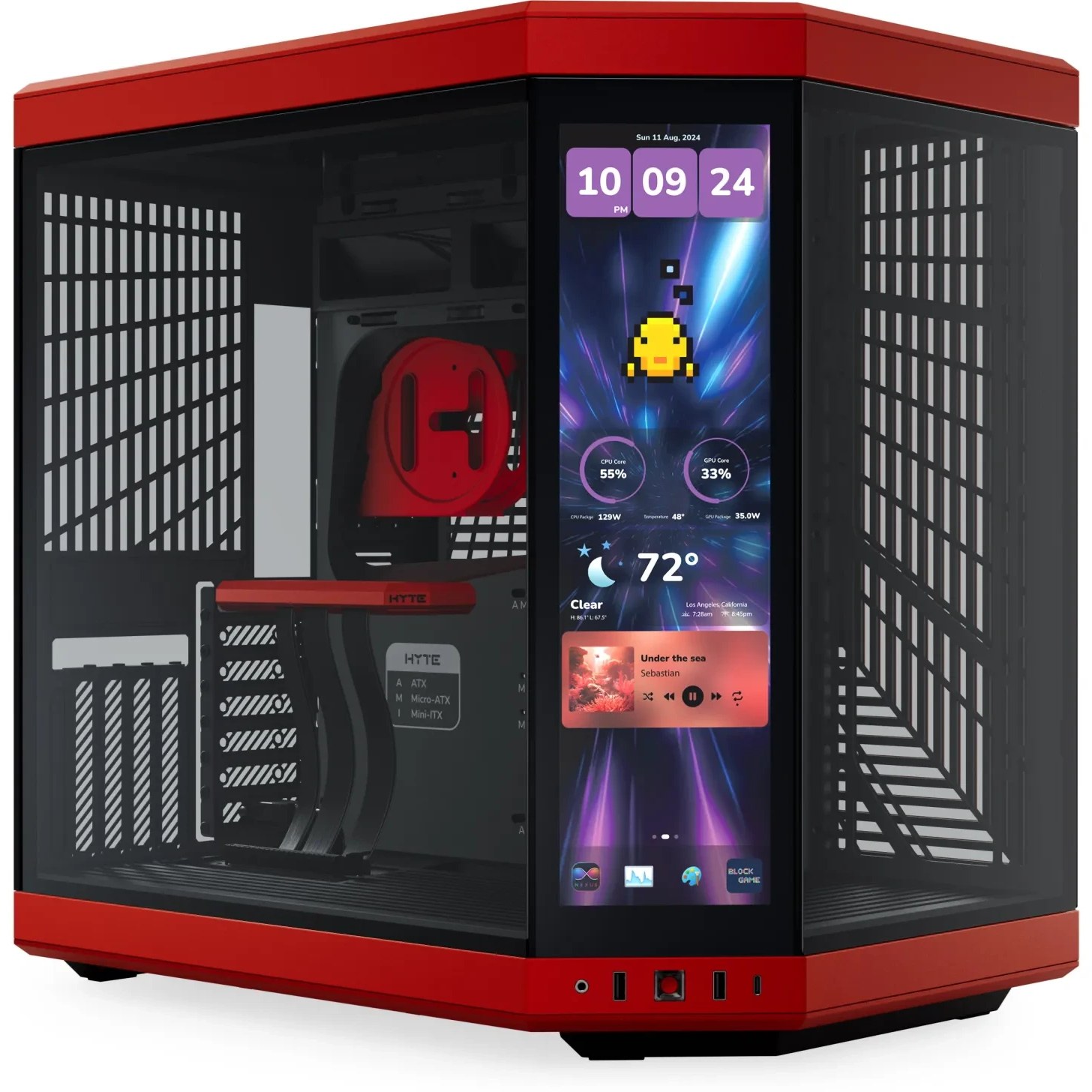 کیس هایت مدل CASE HYTE Y70 TOUCH INFINITE BLACK CHERRY