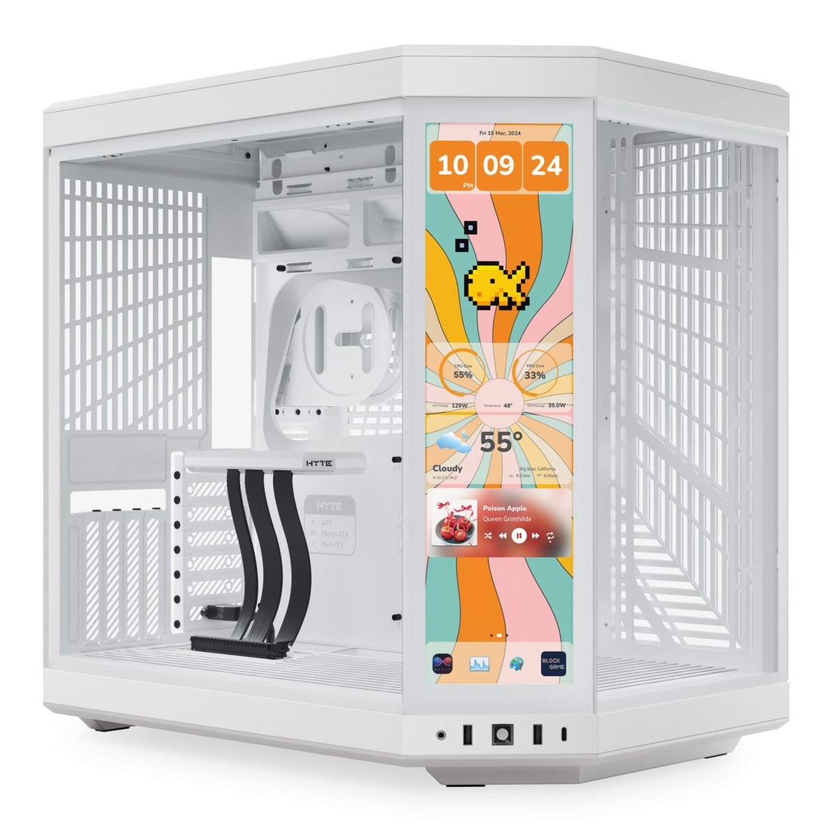 کیس هایت مدل CASE HYTE Y70 TOUCH INFINITE SNOW WHITE