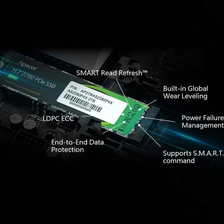اس اس دی اینترنال اپیسر مدل Apacer 512GB AS2280P4 M.2