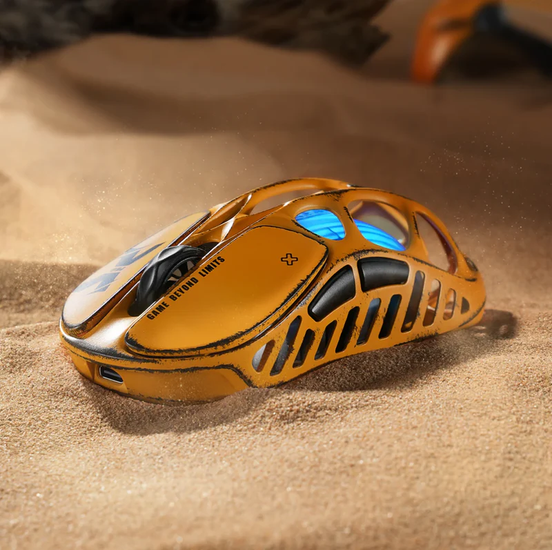 موس گیمینگ گراوا استار مدل GravaStar Mercury X Pro Special Edition Battle Worn-Yellow 8KHZ