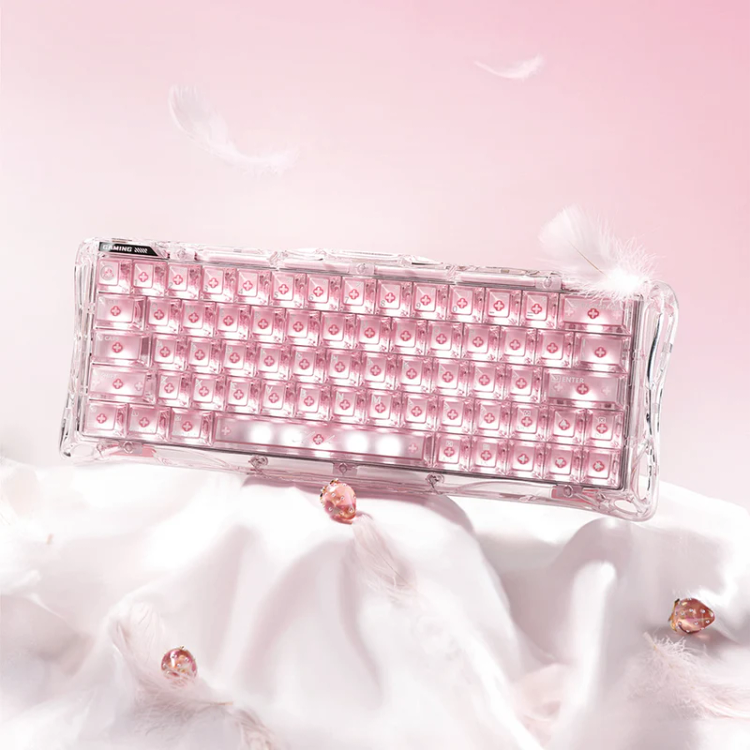 کیبورد گیمینگ گراوا استار مدل Gravastar Mercury V60 - Crystal Rose