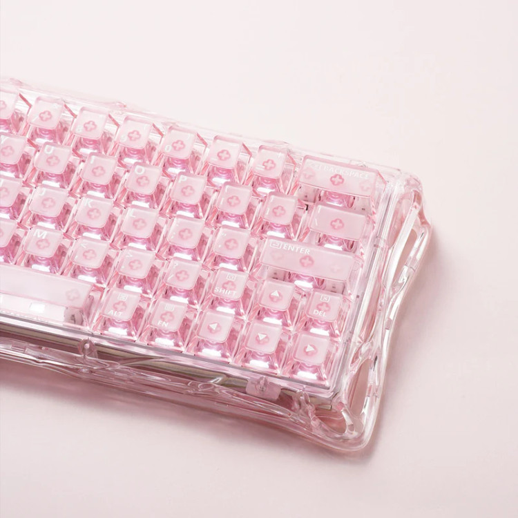 کیبورد گیمینگ گراوا استار مدل Gravastar Mercury V60 - Crystal Rose